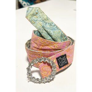 ‘That Girl’ Vtg Paisley Belt Rhinestone O-ring Reversible Swiftie valentines